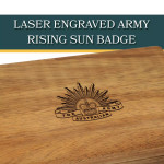  Tasmanian Blackwood Medal Display Box With Army Rising Sun