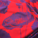  Red and Purple Poppy Reversible Scarf