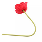  Set of Three Red Long Stem Poppies