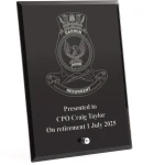 HMAS Darwin Nebula Black Glass Award in Gift Box Image 0 