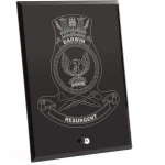 HMAS Darwin Nebula Black Glass Award in Gift Box Image 1 