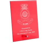 HMAS Harman Nebula Red Glass Award in Gift Box Image 0 