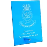 HMAS Hobart (III) Nebula Blue Glass Award in Gift Box Image 0 