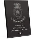  HMAS Kuttabul Nebula Black Glass Award in Gift Box