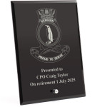  HMAS Penguin Nebula Black Glass Award in Gift Box