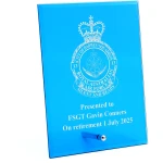  No 13 City of Darwin Squadron (13SQN) Nebula Blue Glass Award in Gift Box
