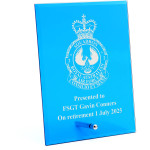  No 2 Squadron (2SQN) Nebula Blue Glass Award in Gift Box