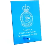 Combat Support Group (CSG) Nebula Blue Glass Award in Gift Box Image 0 