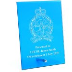  Australian Army Legal Corps (AALC) Nebula Blue Glass Award in Gift Box
