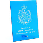 Australian Army Public Relations Service (AAPRS) Nebula Blue Glass Award in Gift Box Image 0 
