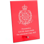  Australian Army Public Relations Service (AAPRS) Nebula Red Glass Award in Gift Box