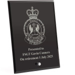 RAAF Base Wagga (RAAFWAG) Nebula Black Glass Award in Gift Box Image 0 