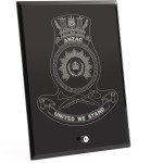 HMAS Anzac Nebula Black Glass Award in Gift Box Image 1 