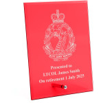  Royal Australian Army Dental Corps (RAADC) Nebula Red Glass Award in Gift Box