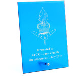  Royal Australian Army Educational Corps (RAAEC) Nebula Blue Glass Award in Gift Box