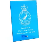  No 75 Squadron (75SQN) Nebula Blue Glass Award in Gift Box
