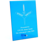  1st Commando Regiment (1 CDO REGT) Nebula Blue Glass Award in Gift Box