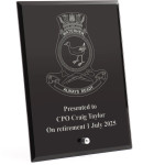  HMAS Waterhen Nebula Black Glass Award in Gift Box