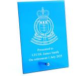  Royal Australian Army Ordnance Corps (RAAOC) Nebula Blue Glass Award in Gift Box