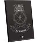  HMAS Stirling Nebula Black Glass Award in Gift Box