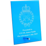  Royal Australian Corps of Military Police (RACMP) Nebula Blue Glass Award in Gift Box