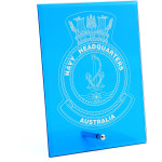  Navy Headquarters Nebula Blue Glass Award in Gift Box