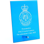  No 37 Squadron (37SQN) Nebula Blue Glass Award in Gift Box
