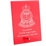  Royal Australian Army Ordnance Corps (RAAOC) Nebula Red Glass Award in Gift Box