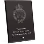 Royal Australian Corps of Military Police (RACMP) Nebula Black Glass Award in Gift Box