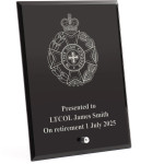  Royal Australian Chaplains Department (RAA Ch D) Nebula Black Glass Award in Gift Box