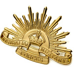  Rising Sun Hat Badge 1949 Edition 4th This high quality replica of The fourth Australian Army Rising Sun Hat Badge from the military specialists. The fourth Rising Sun Hat Badge is from 1949 when Corps and Regimental Badges were reintrodu