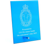  Royal Australian Army Pay Corps (RAAPC) Nebula Blue Glass Award in Gift Box