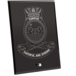  HMAS Tobruk Nebula Black Glass Award in Gift Box