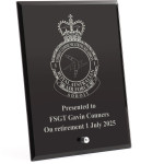  No 1 Combat Communication Squadron (1CSS) Nebula Black Glass Award in Gift Box