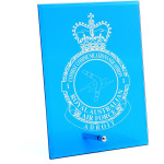  No 1 Combat Communication Squadron (1CSS) Nebula Blue Glass Award in Gift Box