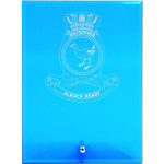 HMAS Waterhen Nebula Blue Glass Award in Gift Box