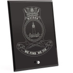  HMAS Watson Nebula Black Glass Award in Gift Box