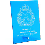  Royal Australian Infantry (RAinf) Nebula Blue Glass Award in Gift Box