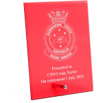  Submarine Force Nebula Red Glass Award in Gift Box