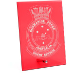  Submarine Force Nebula Red Glass Award in Gift Box