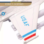  F-16 FALCON FIGHTER 7.5" DIE CAST - White