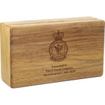  Air Training Wing (ATW) Tasmanian Blackwood Two-Tiered Medal Display Box