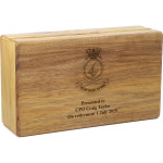  HMAS Cairns Tasmanian Blackwood Two-Tiered Medal Display Box
