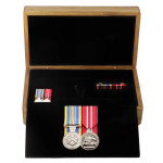  HMAS Diamantina (II) Tasmanian Blackwood Two-Tiered Medal Display Box