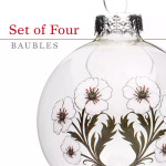  Glass Poppy Christmas Baubles