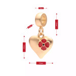  Gold-plated Lest We Forget Poppy Heart Charm