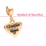 Gold-plated Lest We Forget Poppy Heart Charm