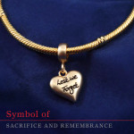  Gold-plated Lest We Forget Poppy Heart Charm