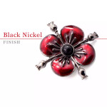  Precious Poppy, Black Obsidian, Limited Edition Brooch