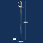  Windlass Infantry Sword with Nickel Plated Scabbard - Stainless Steel (Queens Cypher)